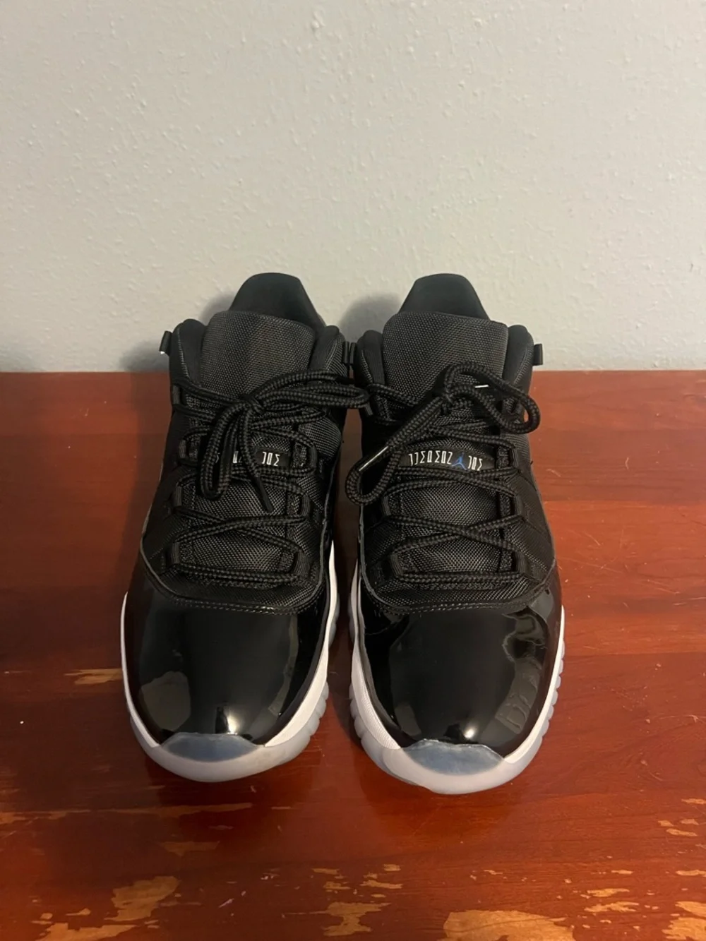 Jordan Men's Black and White Low-Top Retro 11 space jam